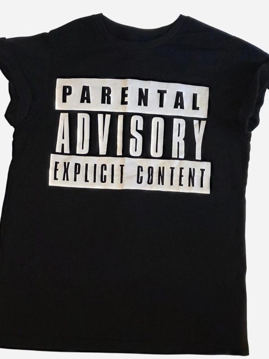 Tops - ‼️SOLD ON DEPOP‼️ 'Parental Advisory Explicit Content' Graphic Tee